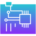 Circuit board icon on gradient background